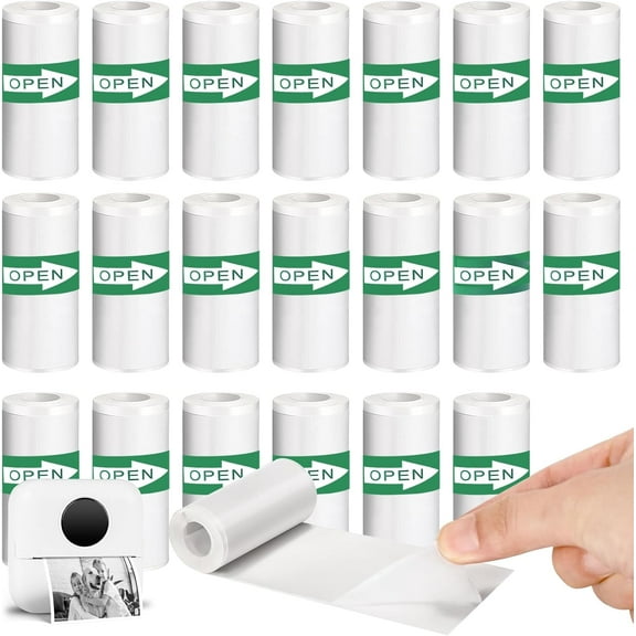 20PCS Mini Printer Paper,Thermal Sticker Paper,Self-adhesive,Mini Thermal Printer Paper,Mini Photo Printer Labels, For Photos, To-do Lists,Notes,Black On White,5.7 x 2.5cm
