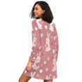 thumbnail image 2 of FORMRS Womens Long Sleeve Nightgowns Crew Neck Sleep Shirt Soft Pajamas Sizes S-3XL, Bunny Love Blooms, 2 of 8
