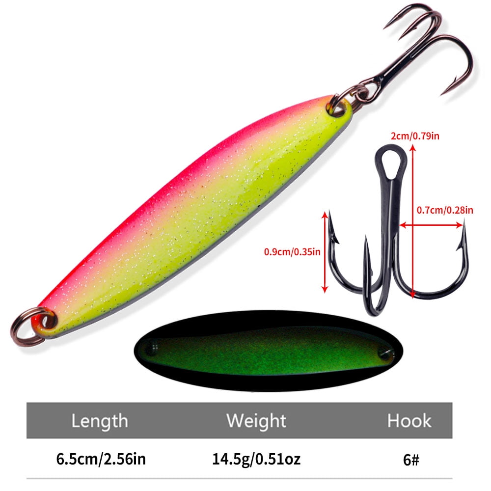 HENGJIA Fishing Lures Fishing Spoons Fishing Bait Trout Lures Bass Lures Fishing Spoons Lures 1/2oz,10PCS