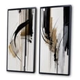 thumbnail image 3 of Designart "Expression in Black, White, and Gold I" Abstract Framed Wall Art Set Of 2 - Black Geometric Frame Gallery Set For Office Decor, 3 of 6