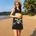thumbnail image 3 of Balery Gothic Winged Skull Vestidos de verano para mujer con estampado: vestido holgado sin mangas, vestido playero informal y cómodo para días calurosos., 3 of 7