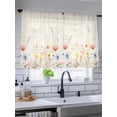 thumbnail image 5 of Sheer Curtains 45 Inch Length, Watercolor Wildflowers Semi Sheer Curtains Light Filtering Window Treatment, Farmhouse Country Botanical Flowers Privacy Voile Drapes for Living Room 52x45 Inch, 5 of 7