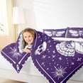 thumbnail image 4 of Manfei Spooky Skull Moth Bedding Comforter Set,bohemian Exotic Style Twin Comforter Sets,Purple White Bedding Set For Men Women,Luxury Bedroom Decor Reversible,2pcs, 4 of 8