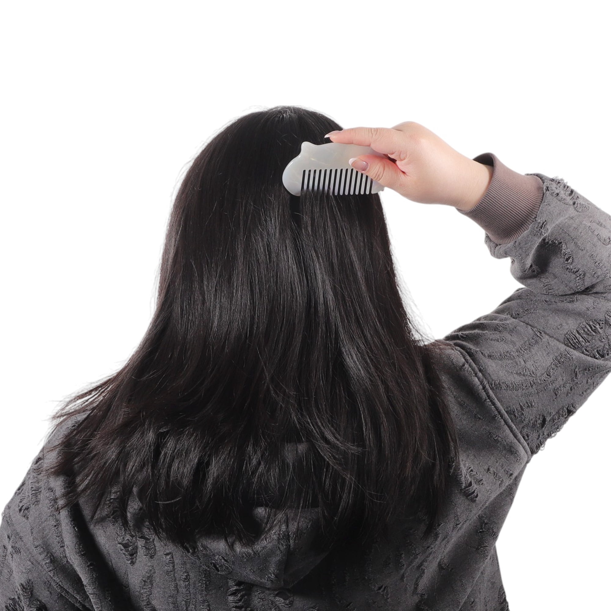 Unique Bargains 1 Pc Women Durable Cat Ear Hair Comb for All Hair Types White
