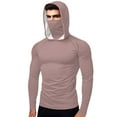 thumbnail image 3 of Aboser Muscle Sun Shirts for Men Long Sleeve Raglans Hoodies Active Outdoor Hiking Golf Shirt SPF UV Protection Hoodie Plus Size Athletic Workout Tops Pink S, 3 of 9