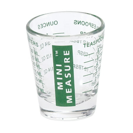 kolder 13211grn mini measure heavy glass, 20-incremental measurements multi-purpose liquid and dry measuring shot glass, green