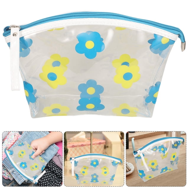 VERDANVERSE Transparente De PVC Con Estampado Floral Impermeable Y Espaciosa Para Organizar Maquillaje En Viaje