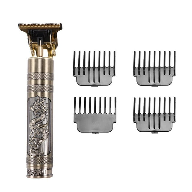Vogacara Cortadora de cabello eléctrica Vintage Dragon Retro Recargable Cortadora de cabello Afeitadora inalámbrica portátil con 4 peines y cepillo de Cuidado del cabello Vogacara CE002691-00