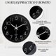 thumbnail image 4 of Relojes Pared Cuarzo Silencioso Moderno, Relojes Pared Redondo 25 CM, Sin Tictac, Reloj de Pared Decorativo para Sala de Estar, Dormitorio, Oficina, Cocina (Negro y Dorado), 4 of 7