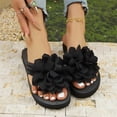 thumbnail image 5 of Women's Flower Flip Flops Flat Open Toe Summer Beach Casual Footwear Black 36, 5 of 6
