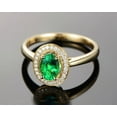 thumbnail image 4 of 1 Carat Emerald and Diamond Halo Engagement Ring in Yellow Gold, 4 of 4