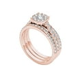 thumbnail image 2 of 1 Carat T.W. Diamond Single Halo 14kt Rose Gold Engagement Ring Set, 2 of 5