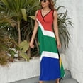 thumbnail image 6 of South African Flag Womens Night Club Maxi Dress V Neck Sleeveless Bohemia Long Dresses, 6 of 9