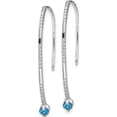 thumbnail image 2 of 14K White Gold Diamond And Blue Topaz Earrings (34 X 2) Made In India em4314-bt-016-wa, 2 of 5