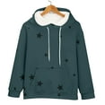 thumbnail image 6 of Women's Star Print Drawstring Hooded Sweatshirt with Pocket, Oversized Long Sleeve Pullover, Plus Size Soft Comfy Fall Top for Streetwear, Casual Daily Wear and Concert Events Light Green M, 6 of 9