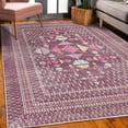 thumbnail image 3 of Geometric Decorative Rug, Modern Abstract Design Print of Half Rounds and Triangles in Grunge, Quality Carpet for Bedroom Dorm and Living Room, 6 Sizes, Dark Magenta Pink Cream, by Ambesonne, 3 of 4