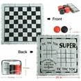 thumbnail image 3 of 3 in 1 Giant Checkers & Mega Tic Tac Toe with Reversible Mat – Jumbo Classic Board Games for Family Fun, Indoor/Outdoor Activity, 3 of 7