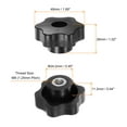 thumbnail image 2 of Uxcell 4 Pieces Star Knobs M8 Female Thread 48mm Head Through Hole Clamping Handles Nuts Black, 2 of 5