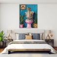 thumbnail image 4 of Mudket Framed Leopard on Toilet Reading Newspaper Canvas Wall Art, Funny Bathroom Wall Decor, Ready to Hang - 12"L x 8"W, 4 of 10