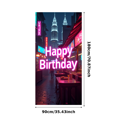 thumbnail image 3 of Neon Style Happy Birthday Banner Party Background Decors Photography Props for Birthday Party Celebrations Event Decorations Backdrop Supplies, 3 of 8