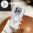 thumbnail image 1 of Luxury Transparent For Magsafe Charging Magnetic Case For iPhone 15 14 13 12 Pro Max 15 Plus Flip Lens Protection Bracket Cover, 1 of 7