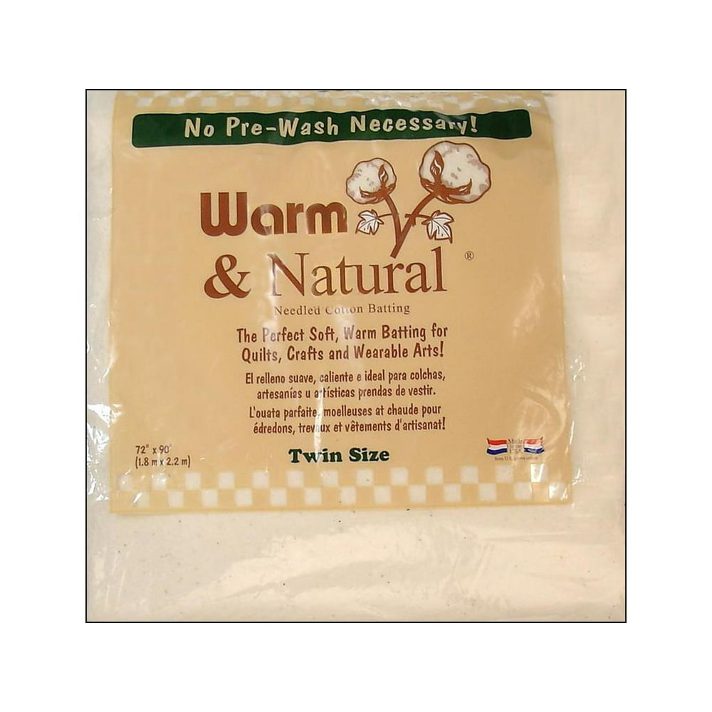 Warm & Natural Twin 72" x 90" Cotton Batting, 1 Each