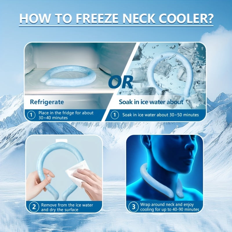 3pcs Neck Cooler Ice Cold Ring, Wearable Cooling Tube Cool Neck Wraps For Extremely Hot Weather & Summer Heat, Hands Free Cold Ice Pack Gel-Pack Of 3PINK