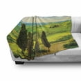 thumbnail image 3 of Nature Soft Flannel Fleece Blanket, Rural Sunset in Italy Countryside with Trees Fresh Meadows and Clear Sky Image Print, Cozy Plush for Indoor and Outdoor Use, 50" x 70", Blue Green, by Ambesonne, 3 of 6