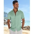 thumbnail image 3 of COOFANDY Mens Casual Shirts Short Sleeve Button Down Shirt Linen Summer Beach Tops, 3 of 6