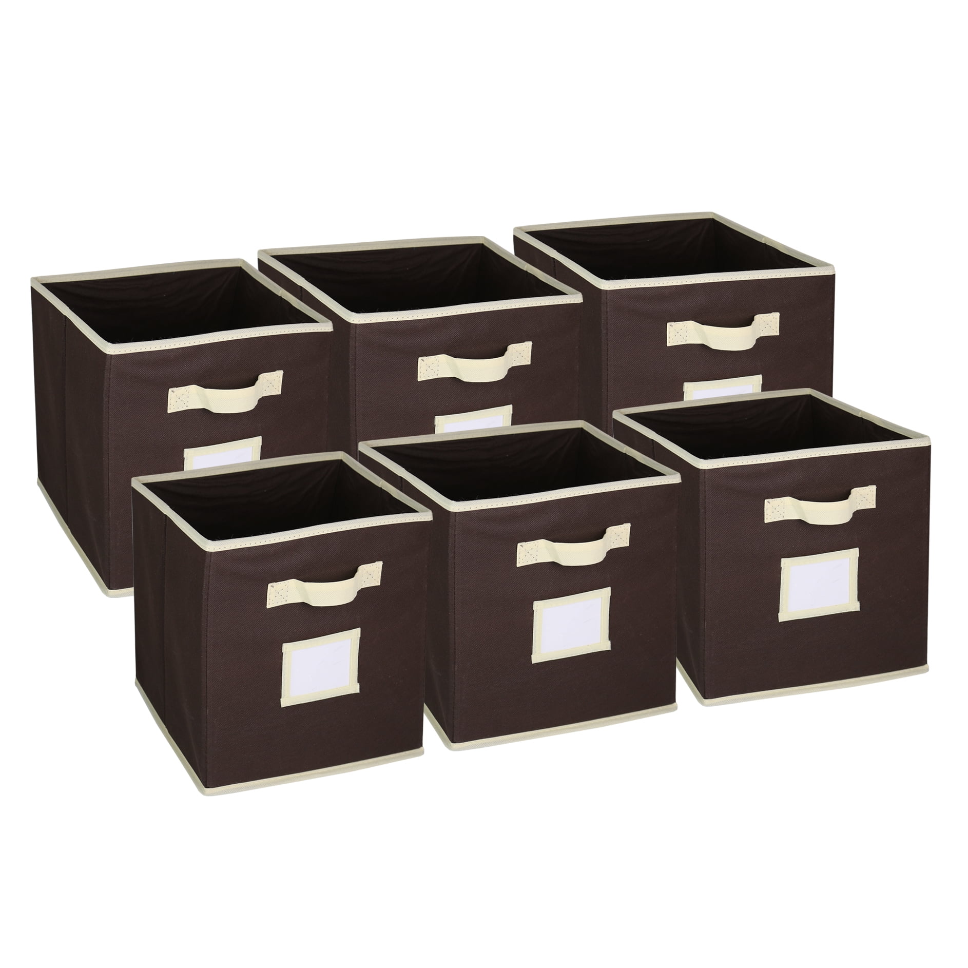 Hangorize? Collapsible Fabric Cubicle Storage Bin Set with Label Window