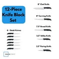 thumbnail image 3 of Mainstays 12 Piece Cutlery Set with Soft Grip Handles and Wood Storage Block, 3 of 6