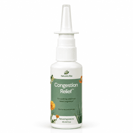 Nature's Rite Congestion Relief – Nasal Spray for Sinus & Allergy Support, 1.5 oz (45 mL) – Non-Addictive, Natural Formula