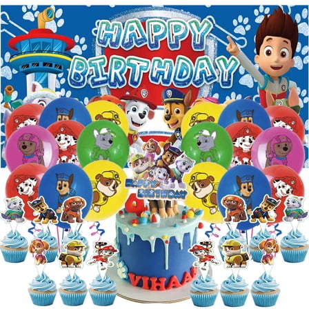 Paw Patrol Boy Party Supplies Banner Latex Balloons Decor Backdrop Kit Birthday Decorations