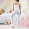 thumbnail image 4 of Cethrio Girls Cotton Leggings, Elastic Waist Stretchy Soft Dancewear Flare Pants White Size 6 T, 4 of 5