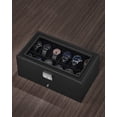 thumbnail image 6 of 12-Slot Watch Box, 2 Layers with 1 Drawer Lockable Watch Case with Glass Lid, Black, 6 of 7