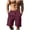 Wine #, variant on Chiccall Mens Cotton Linen Cargo Shorts Elastic Waist Drawstring Casual Lightweight Summer Beach Shorts with 4 Pockets