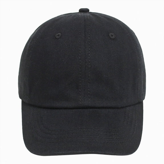 Sopiago Kids Washed Low Profile Cotton and Denim UPF 50 Plain Baseball Cap Hat Black,1 Years