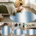 thumbnail image 6 of 3.3ft Round Rug, Blue White Ombre Non-Skid Rubber Backing Large Area Rugs - Living Room Bedroom Home Office, Modern Abstract Art Farmhouse Gradient Indoor Floor Mat Carpets Washable Rug, 6 of 9