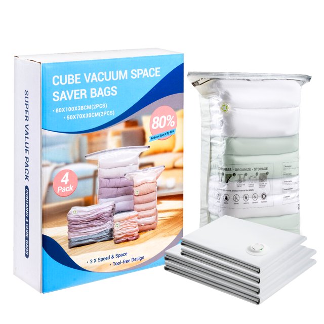 TAILI Vacuum Storage Bags, Space Saver Vacuum Seal Storage Bags 4Pack