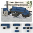 thumbnail image 5 of GOJOOASIS Outdoor 7 Pieces Wicker Patio Furniture Set with Fire Pit Table,Blue, 5 of 13