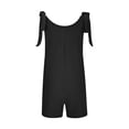 thumbnail image 4 of REORIAFEE Overall for Women Casual Square Collar Sleeveless Romper Solid Color Spaghetti Strap Womens Romper Jumpsuit Double Pocket Bib Jumpsuit Loose Suspender Jumpsuit Bodysuit Romper Sexy Black L, 4 of 7
