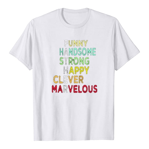 Camiseta del día del padre Camiseta de manga corta con estampado de letras de verano para hombre y mujer Regalo para el padre Pompotops hfajkhk132159