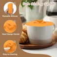 thumbnail image 3 of 3Pcs Silicone Cup Covers, 4.72" Heart Universal Cup Lids Reusable Drinking Hot and Cold Beverages for Mugs Tea Cups Coffee Cup, Orange, 3 of 7