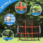 4×4 Baseball Backstop Net, Pitching Strike Zone Target Net with 9 Pocket, Baseball Practice Net for Hitting Pitching Batting Catching Practice