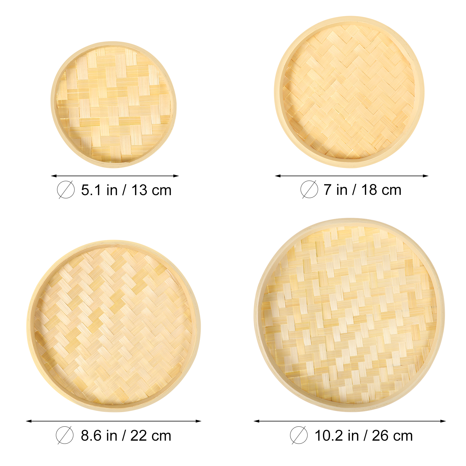 BESTONZON Khaki Woven Dustpan Synthetic Material Decorative Storage Container for Painting DIY Decor 4pcs