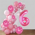 thumbnail image 3 of Globo Kwuz rosa número 6 de 40 cm con minilazo para niñas que cumplen 6 años, 3 of 6