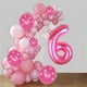 thumbnail image 3 of Globo Kwuz rosa número 6 de 40 cm con minilazo para niñas que cumplen 6 años, 3 of 6