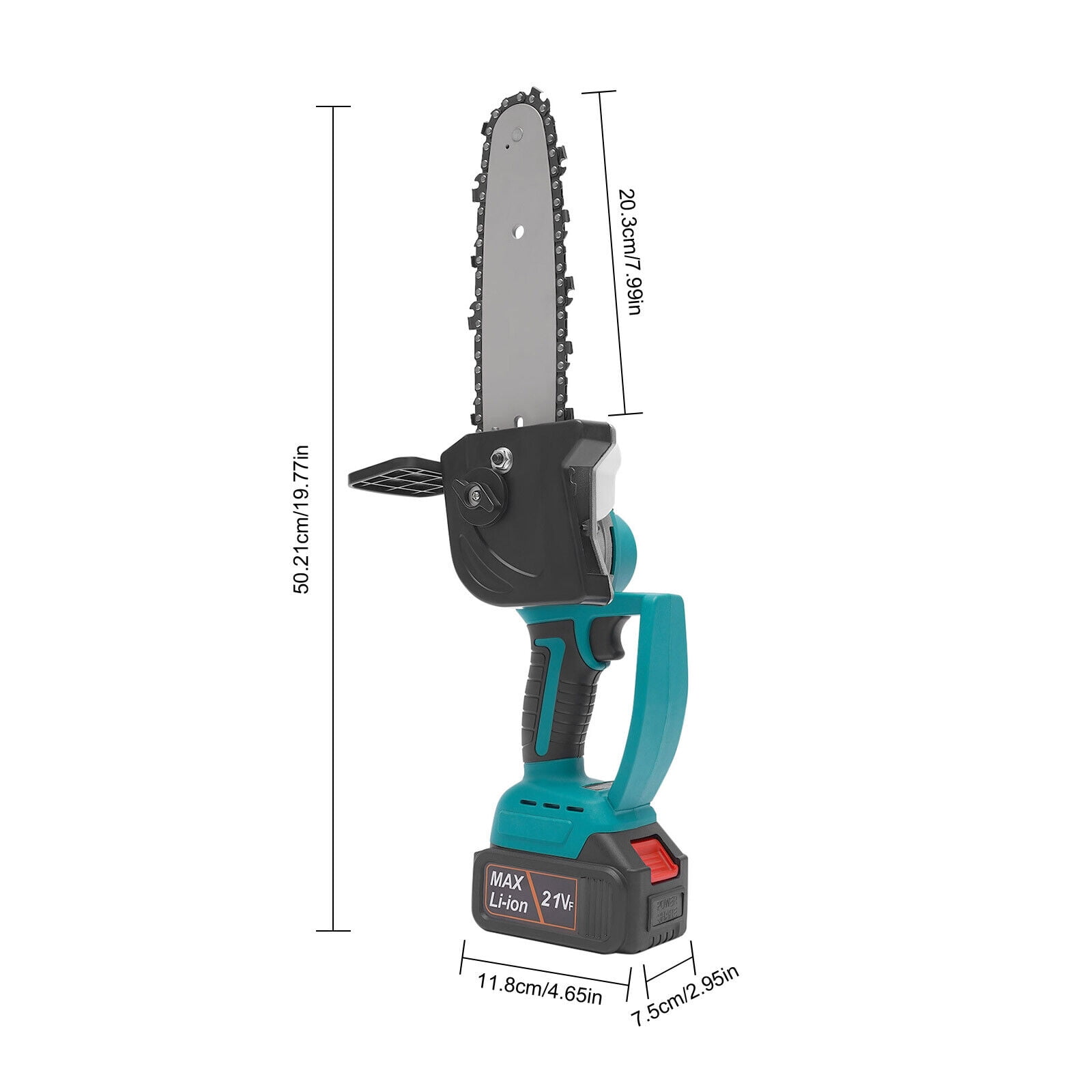 120W 8" Cordless Electric Chainsaw W/2 Battery Wood Pruning Cutting Chain Saw