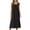A Black, variant on Vacation Party Dress Sleeveless Travel Vacation Sundress Ladies' Casual Lace Neck Nightgown Solid Color Dress Black L