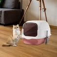 thumbnail image 6 of Hooded Cat Litter Box Enclosed Cat Toilet Detachable Anti Splashing Durable Cat Litter Tray for Indoor Cats Pet Litter Box , Pink, 6 of 9